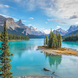 Spirit Island of Maligne Lake in Jasper National Park Alberta Canada