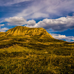 View of mountains and clouds at Grasslands National Park in Saskatchewan