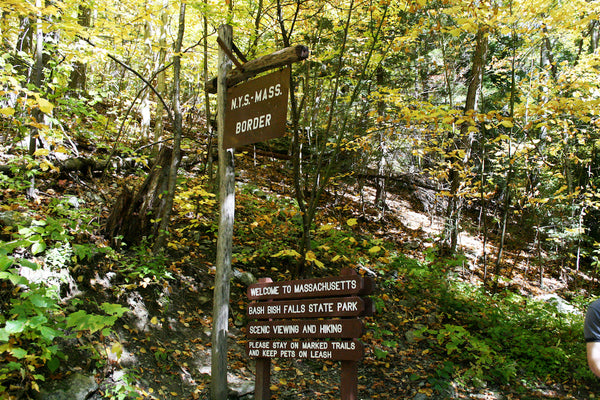 Bash Bish Falls State Park Entrance Sign at Bash Bish Falls State Park Massachusetts