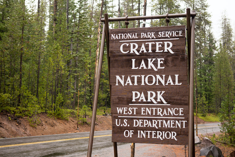 Crater Lake National Park Entrance Sign