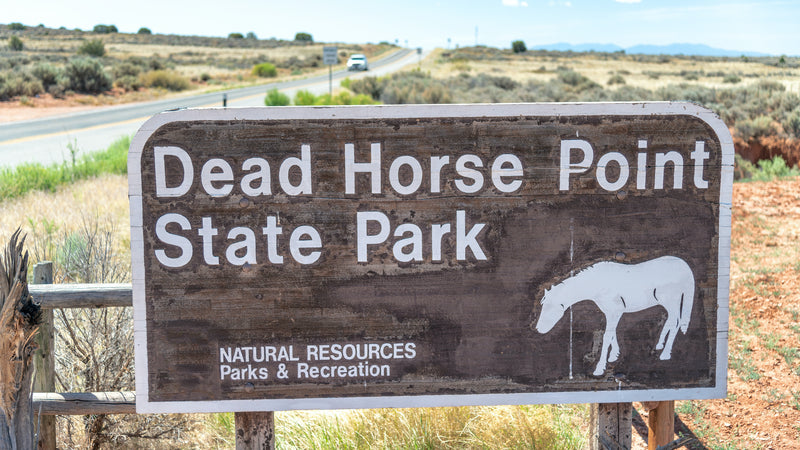 Dead Horse Point State Park Entrance Sign On a Sunny Day Utah