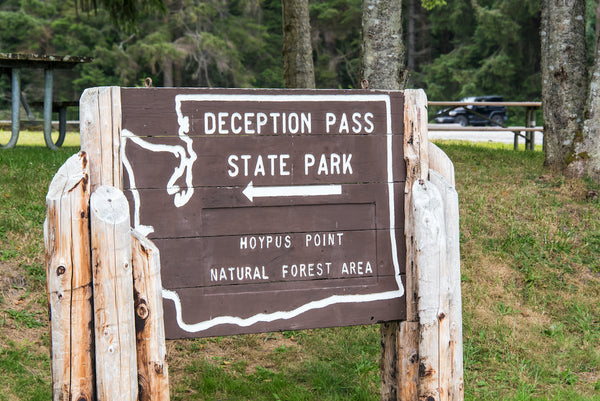 Deception Pass State Washington Park Entrance Sign