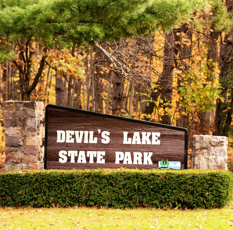 Devil's Lake State Park Entrance Sign Wisconsin
