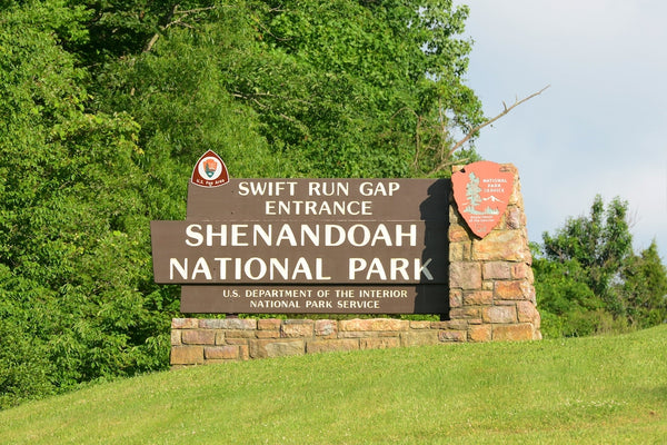 Entrance Sign to Shenandoah National Park Virginia