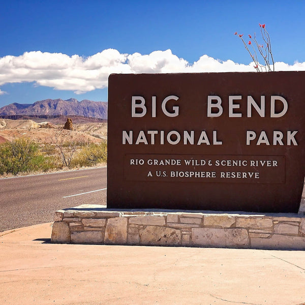 Entrance sign at Big Bend National Park in Texas