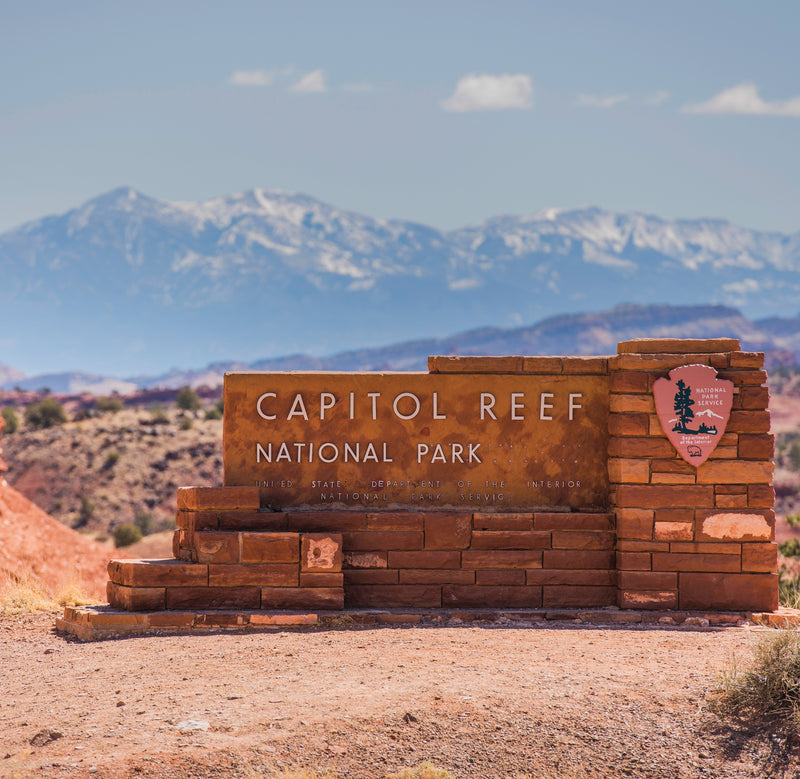 Entrance Sign to Capitol Reef National Park Utah