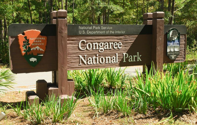Entrance Sign to Congaree National Park South Carolina