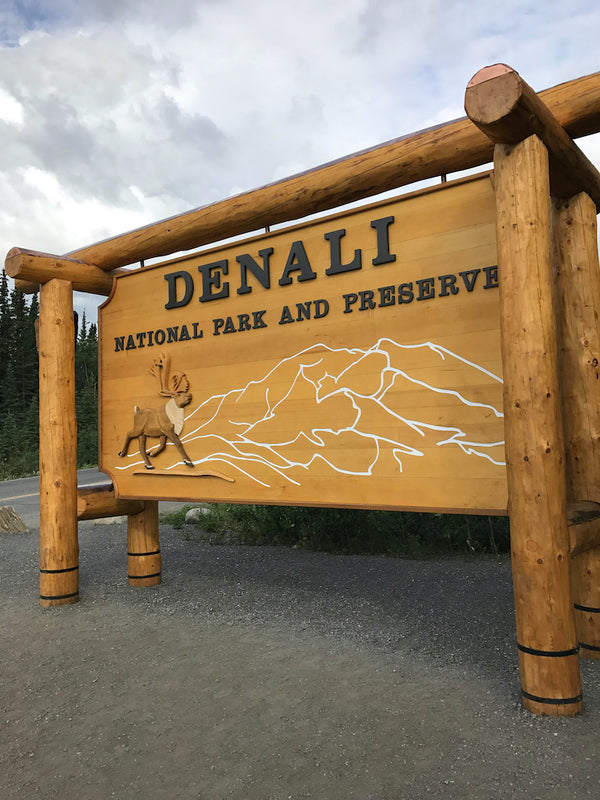 Entrance Sign to Denali State Park Alaska