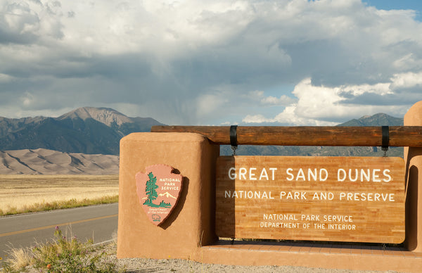 Entrance Sign to Great Sand Dunes National Park Colorado