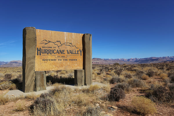 Entrance Sign to Hurricane Utah