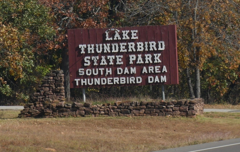 Entrance Sign to Lake Thunderbird State Park Oklahoma