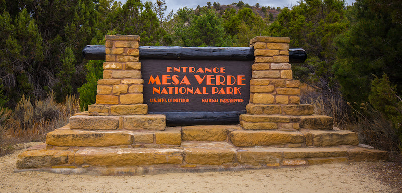 Entrance Sign to Mesa Verde National Park Colorado