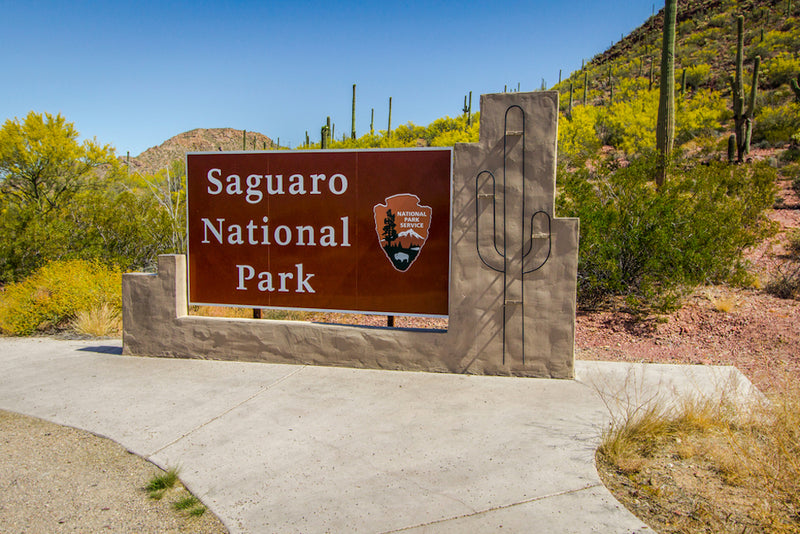 Entrance Sign to Saguaro National Park in Tucson Arizona