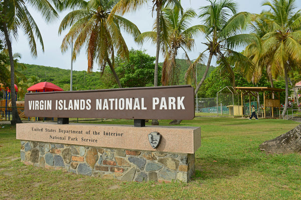 Entrance Sign to Virgin Islands National Park at Saint John Island US Virgin Islands