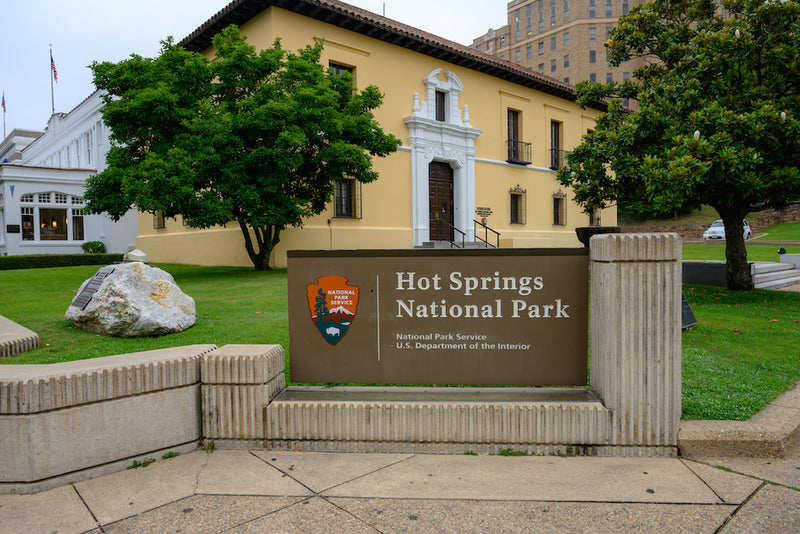 Hot Springs National Park Sign on City Street