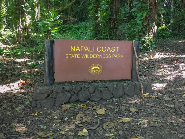 na-paliCoast State Park Sign in Na Pali Coast State Park Hawaii