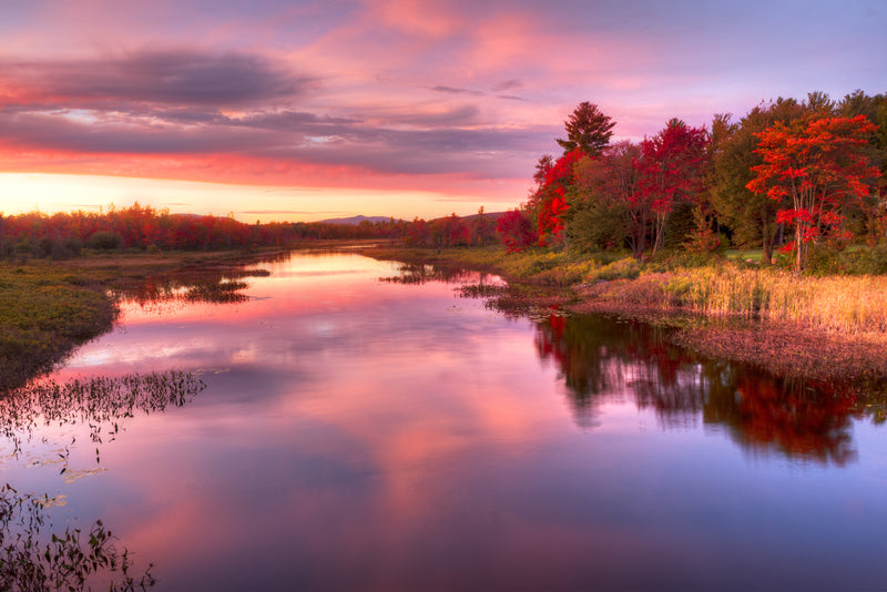 View of Autumn Scene at Adirondack State Park New York