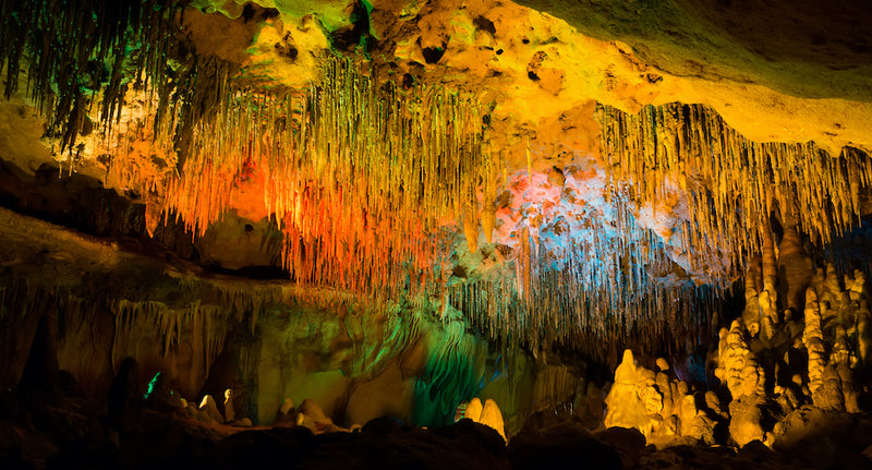 view-of-cave-With Colored Lights at Florida Caverns State Park Florida