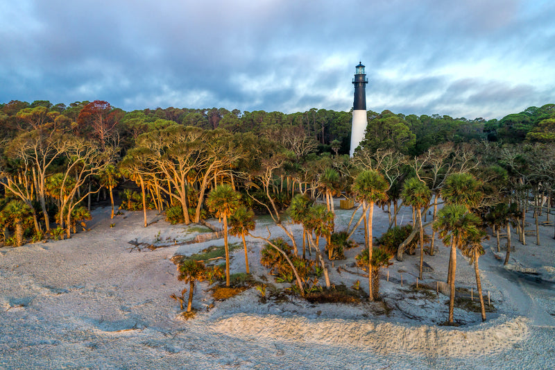 View of Huntington Island Lighthouse at Huntington Island State Park South Carolina