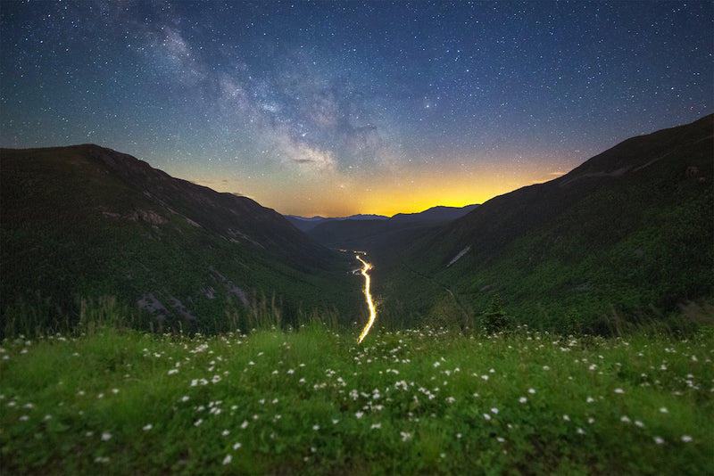 View of Milky Way on Top of Mount Willard at Crawford Notch State Park New Hampshire