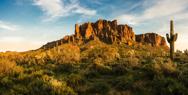 View of Sunset at Superstition Mountain at Lost Dutchman State Park Arizona