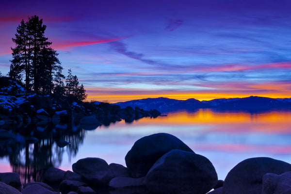 View of Sunset on Lake Tahoe in Lake Tahoe Nevada State Park Nevada