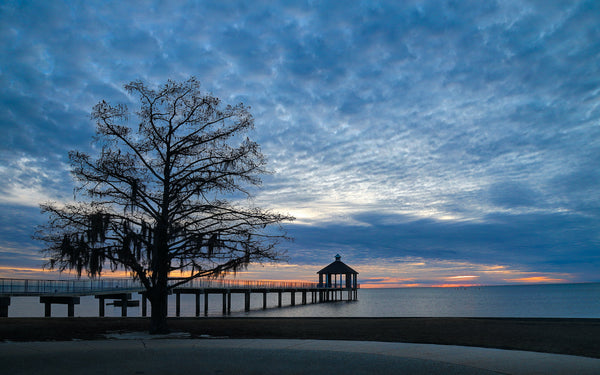 View of Sunset Over Lake Pontchartrain in Fontainebleau State Park Louisiana