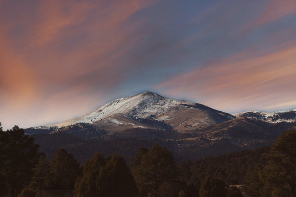 View of Sunset Over Sierra Blanca in Ruidoso New Mexico