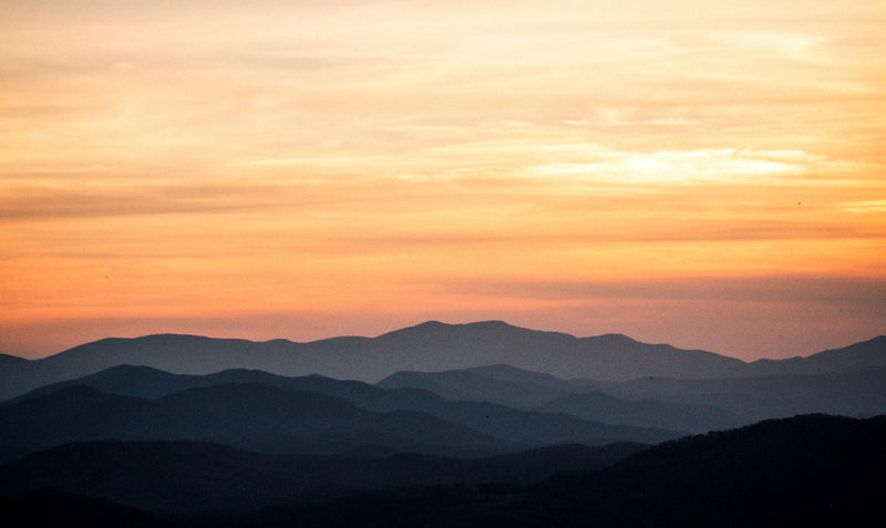 View of Sunset Overlooking Jefferson National Forest in Grayson Highlands State Park Virginia