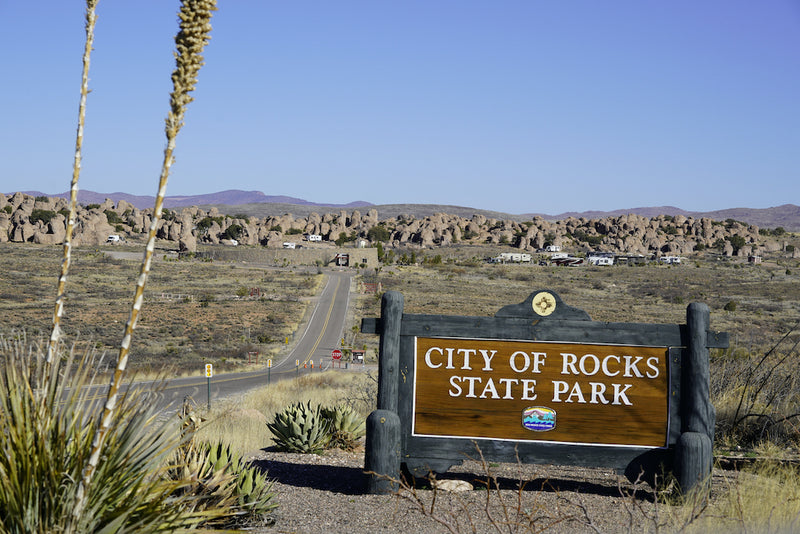 Welcome Sign for City of Rocks State Park New Mexico