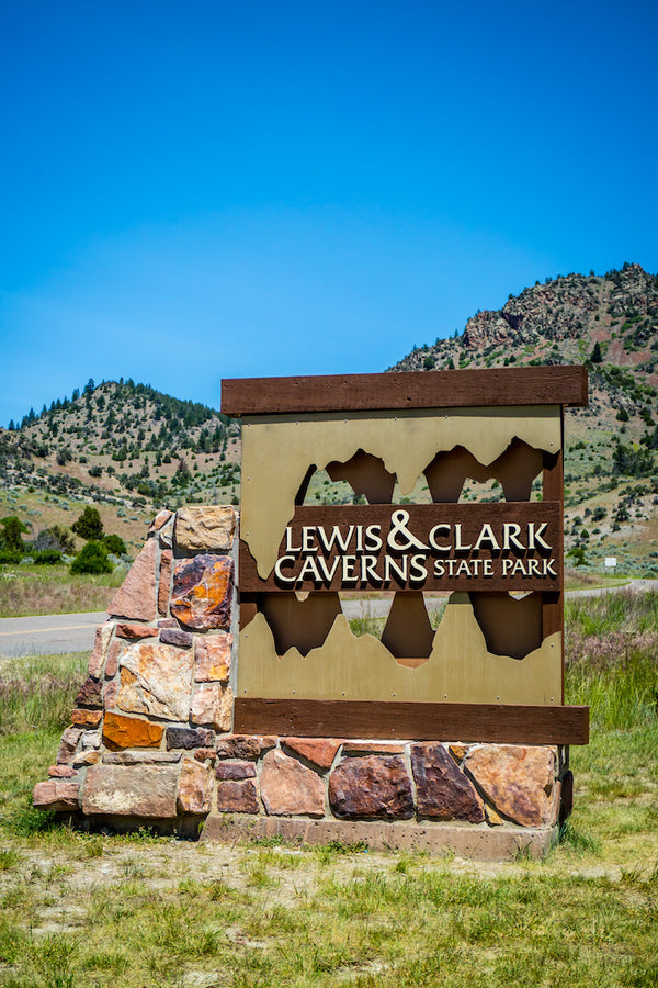 Welcome Sign to Lewis and Clark Caverns State Park Montana