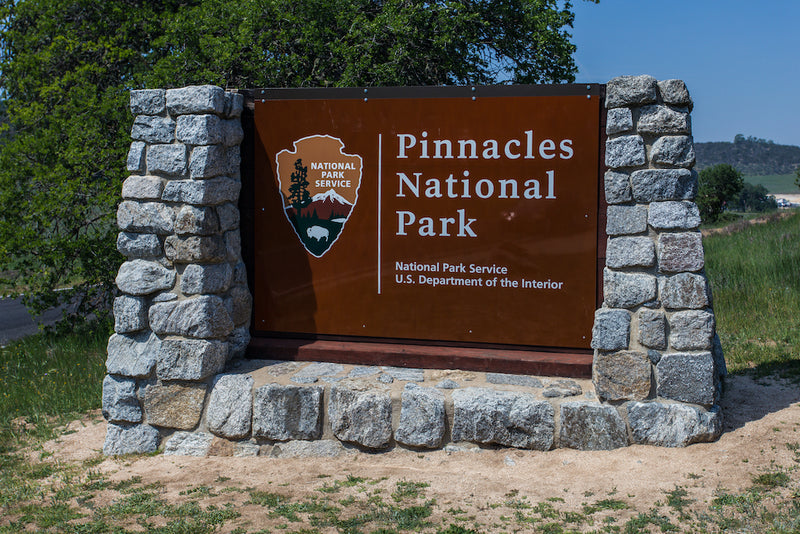 West Entrance Sign Into Pinnacles National Park in California USA